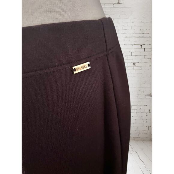 St. John Sport Womens Classic Logo Brown Pull On Stretch Work Pants Sz L - Picture 2 of 8